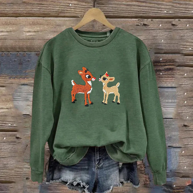 Classic Rudolph and Clarice Embroidered Sweatshirt