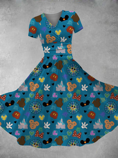 Women's Cartoon Print Maxi Dress
