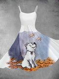 Women's Cute Dog Print Two-Piece Dress