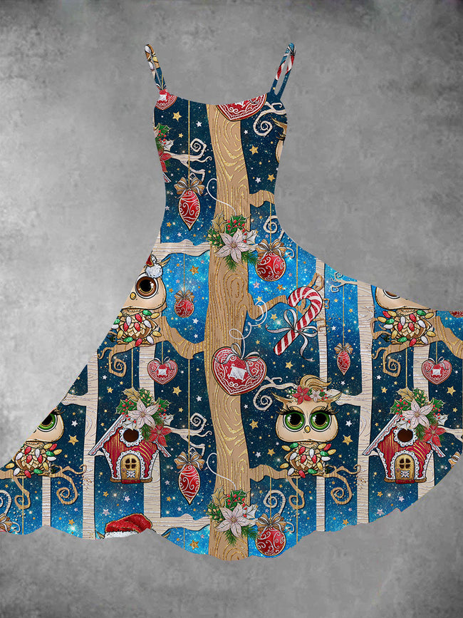 Women's Owl Print Two-Piece Dress