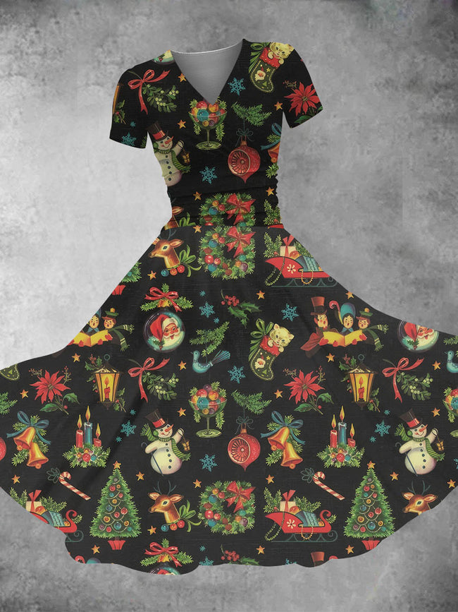 Women's Christmas  Print Maxi Dress