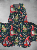 Women's Christmas Print Long Sleeve Maxi Dress