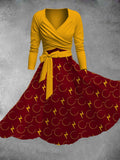 Women's Vintage Print Two-Piece Dress