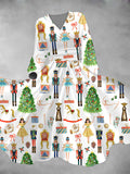 Women's Christmas Tree Print Lantern Sleeve Maxi Dress