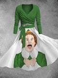 Women's Christmas Funny Print Two-Piece Dress