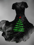 Women's Christmas Tree Print Maxi Dress