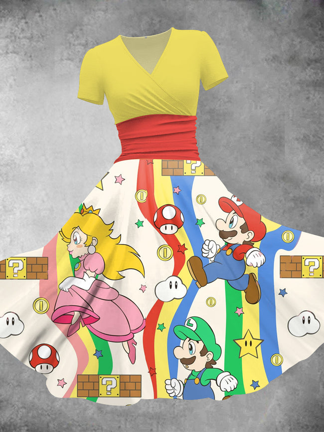 Women's Christmas Cartoon  Princess Print Maxi Dress