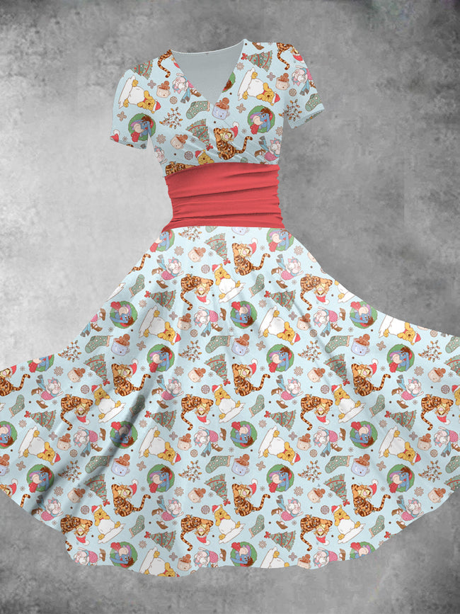Women's Christmas Animal Printed Maxi Dress