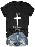 Women's Casual I Can'T But I Know A Guy Printed Short Sleeve T-Shirt