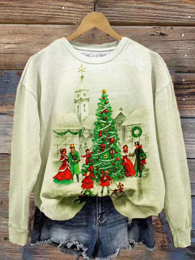 Women's Christmas Tree Crew Neck Sweatshirt
