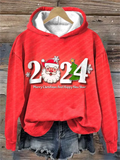 Merry Christmas And Happy New Year Print Casual Hoodie