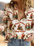 Women's Western Christmas Printed Casual Shirt