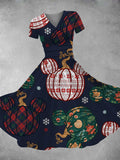 Women's Cartoon Fun Pumpkin Print Maxi Dress