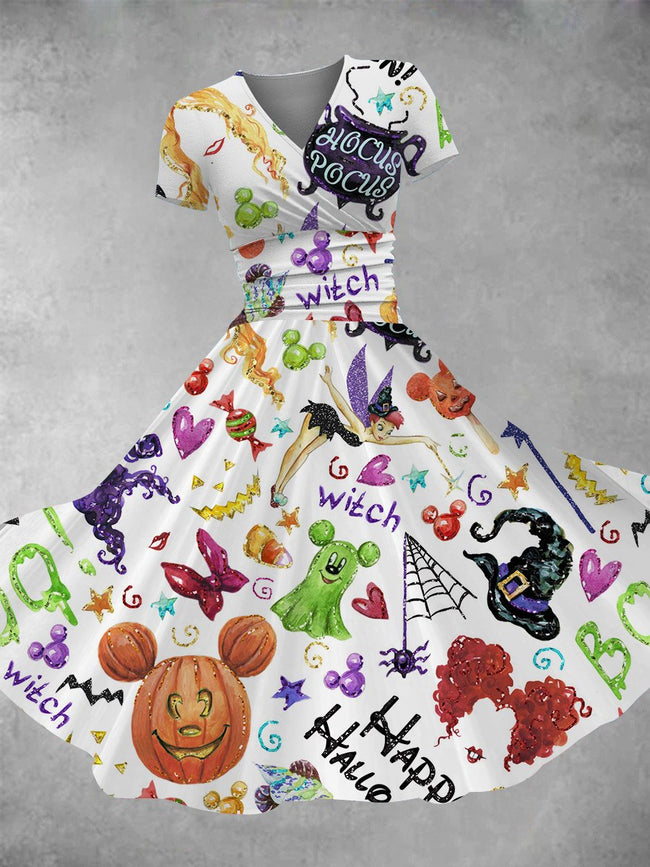 Women's Vintage Halloween Print Maxi Dress