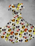 Women's Vintage Cartoon Print Maxi Dress