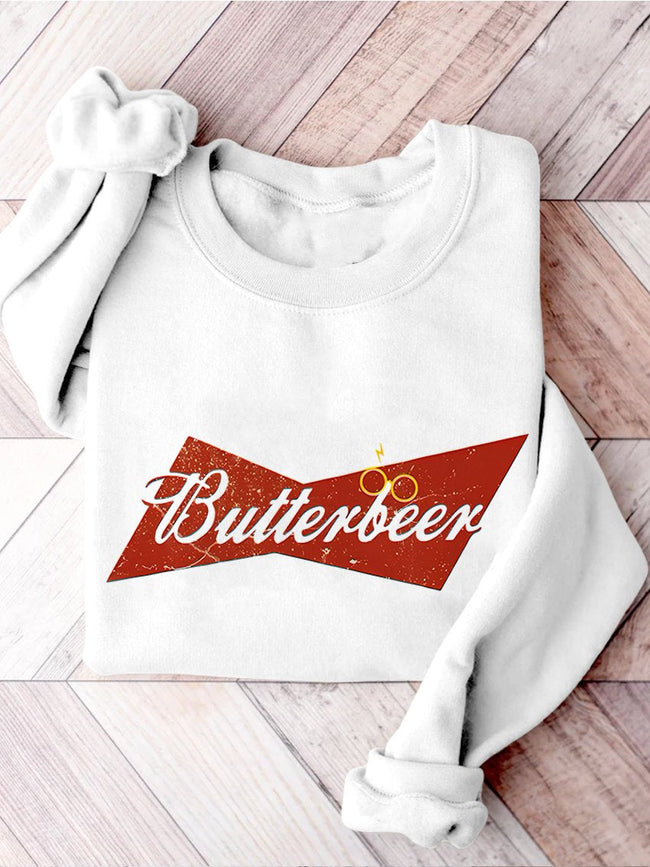 Butterbeer Hogsmeade Retro Wizard Casual Print Sweatshirt