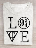Magic School Love Wizard Book Reading Print Casual  T-shirt