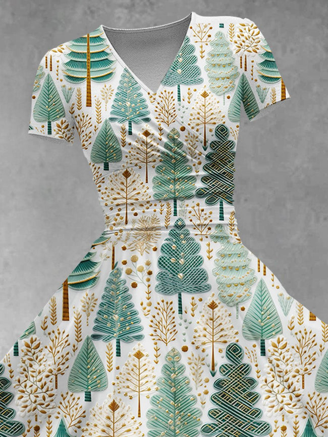 Women's Christmas Gift Christmas Tree Print Design Maxi Dress