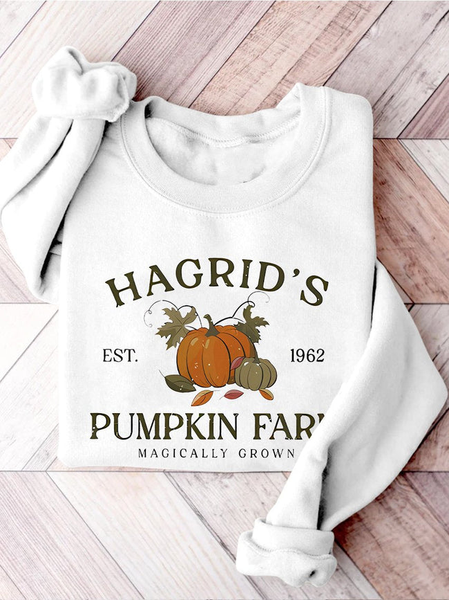 Hagrid's Pumpkin Patch Potterhead Wizard Halloween Casual Print Sweatshirt