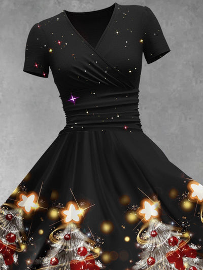 Women's Christmas Gifts Shiny Christmas Tree Design Maxi Dress