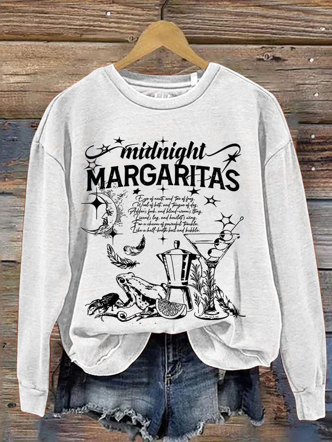Practical Magic Apothecary Witch Halloween Midnight Margaritas Print Casual Sweatshirt