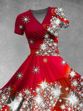 Women's Christmas Gift Shiny Snowflake Diamond Design Maxi Dress