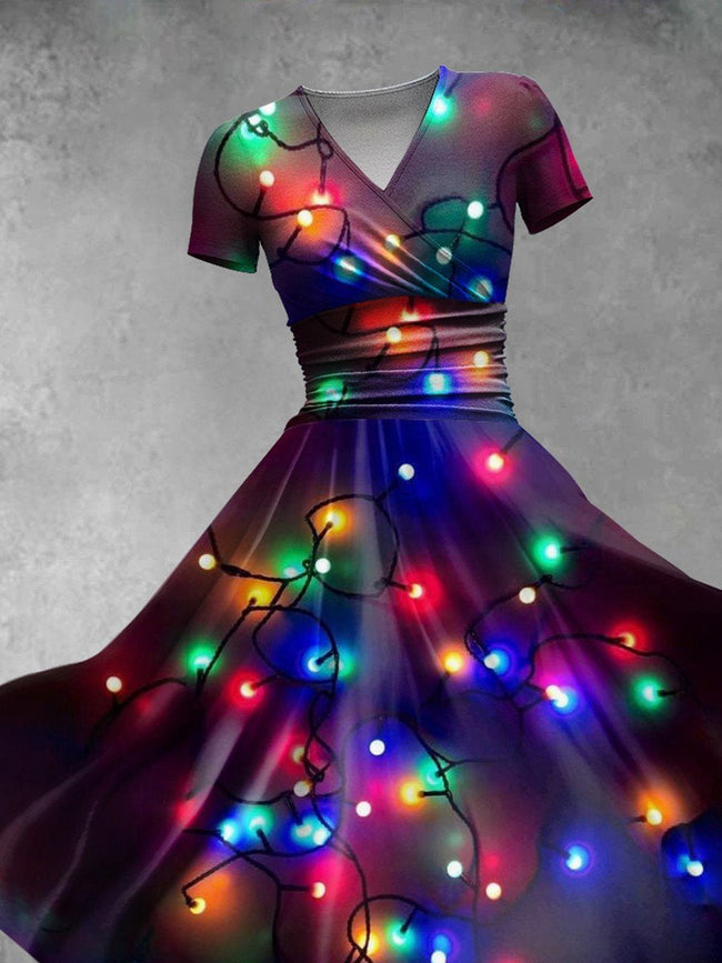 Women's Glitter Christmas  Print Casual Dress
