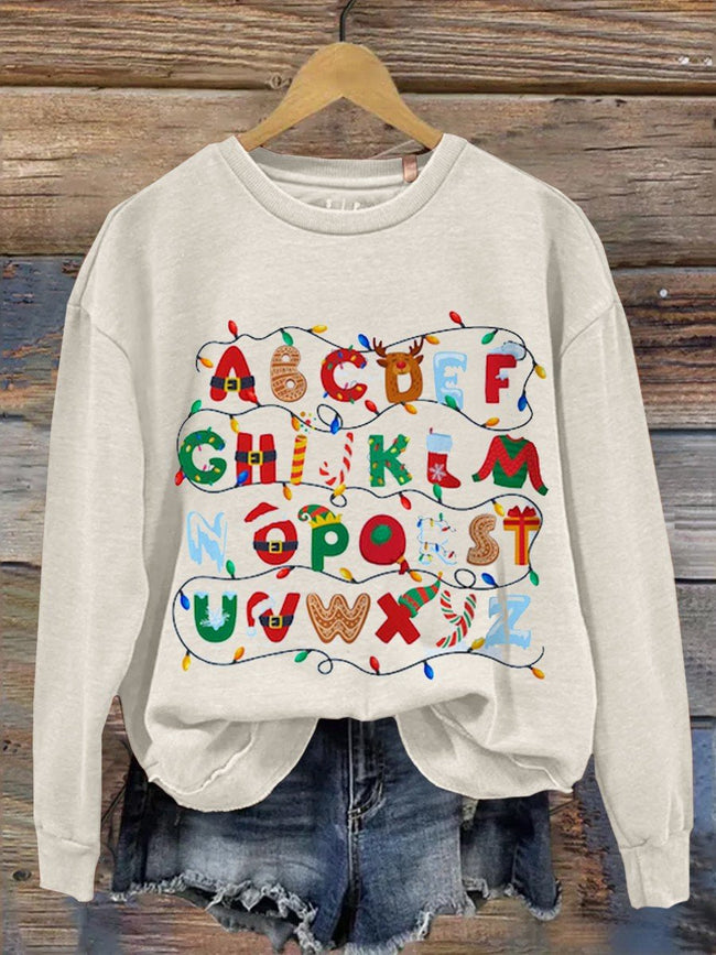 Alphabet Christmas Christmas  kindergarten Teacher Casual  Sweatshirt