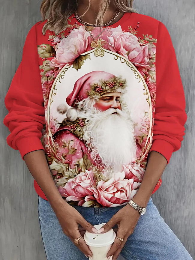 Santa Printed Casual Top